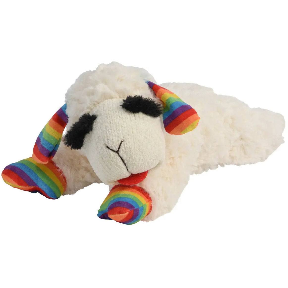 Multipet Lamb Chop Rainbow Dog Toy 10.5"