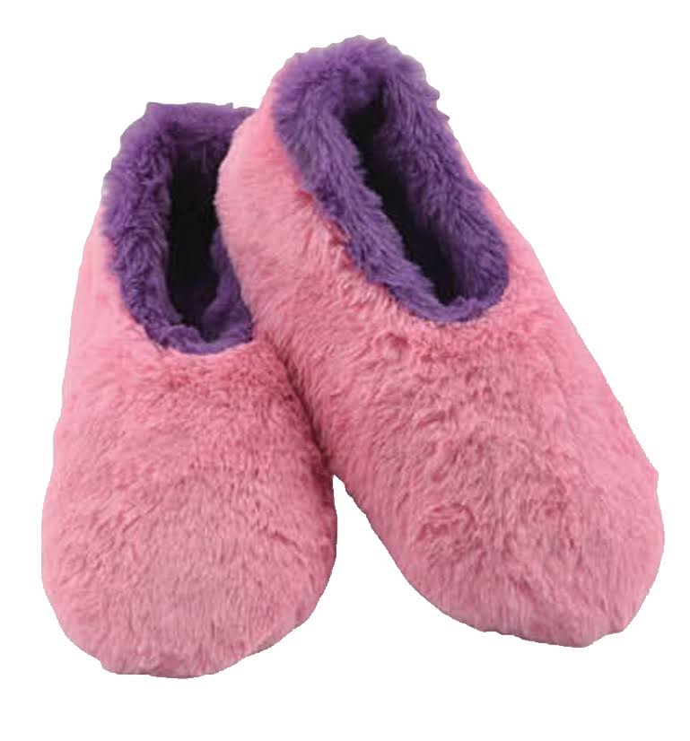 Women's Fun with Fur Snoozies! Slippers - Pink with Purple Trim