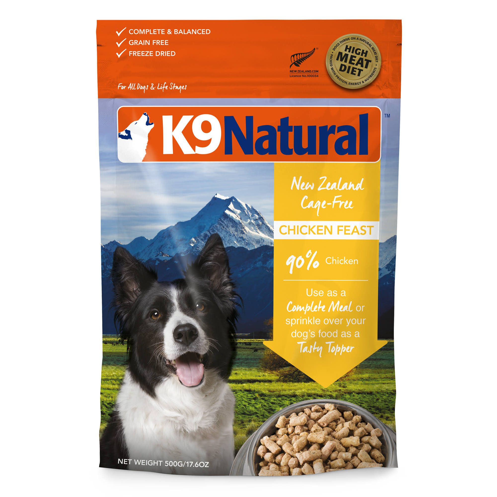 K9 Natural Freeze Dried Dog Food - Chicken Feast, 2.2lbs