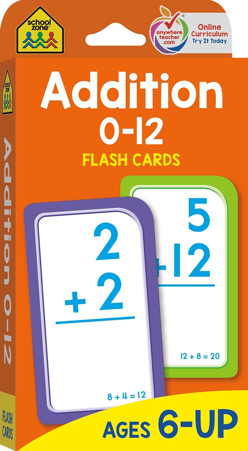 Flash Cards Addition 0-12 55/Pkg