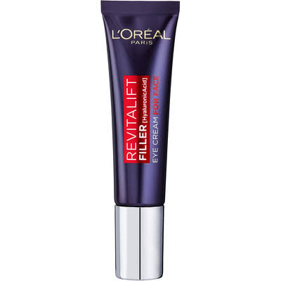 L'Oreal Revitalift Filler Eye Cream for Face Moisturizer with Hyaluronic Acid, Fragrance Free, Alcohol Free 30.0 ml