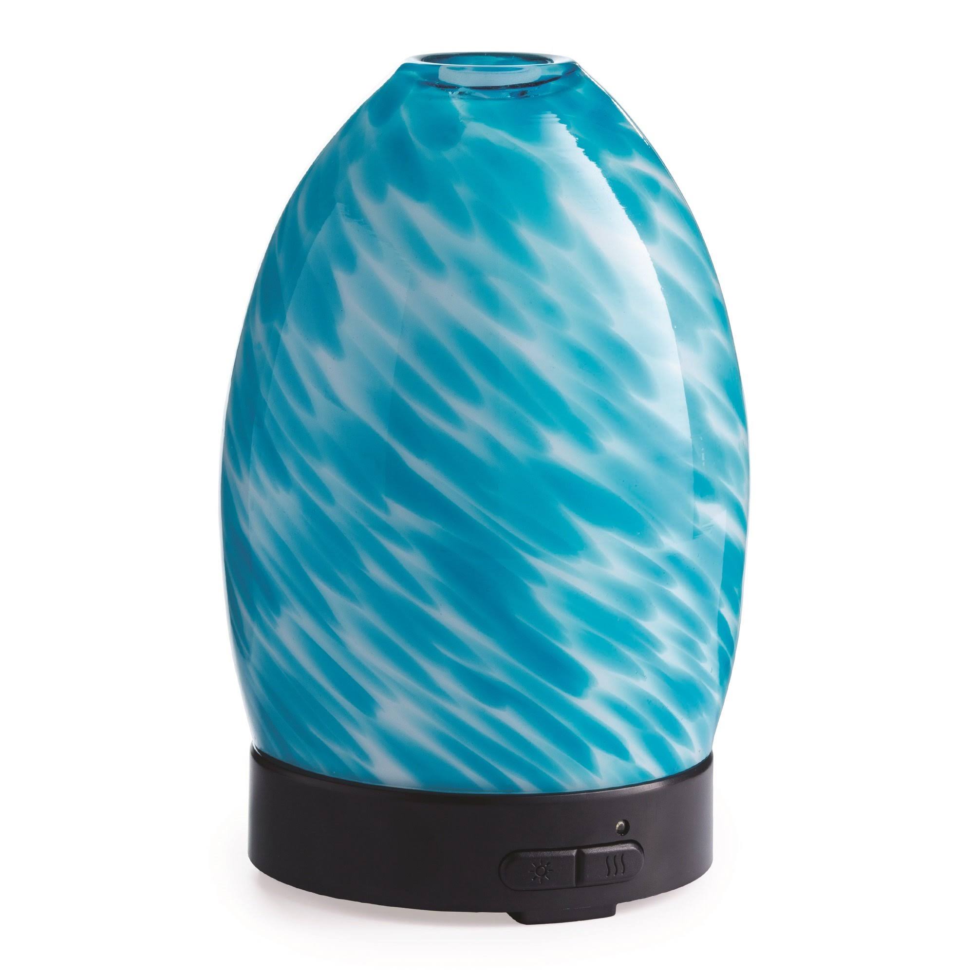 Airomé Aegean Sea Hand Blown Glass Essential Oil Diffuser 100 ml Humidifying Ultrasonic Aromatherapy Diffuser 8 Colorful LED Lights