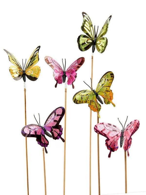 Giftcraft Butterfly Plant Pick - Set of 6 One-Size