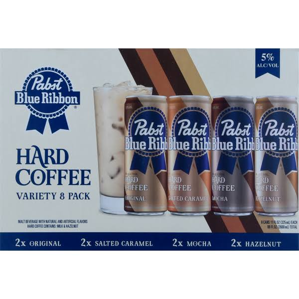 Pabst Blue Ribbon Hard Coffee, Variety 8 Pack - 8 pack, 11 fl oz cans