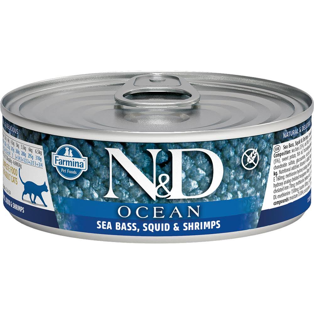 Farmina N&D Sea Bass, Squid & Shrimp Wet Cat Food / 2.8 oz
