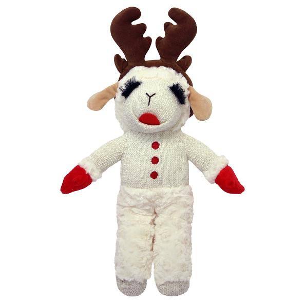 Multipet Standing Lamb Chop with Antlers Dog Toy, 13-in