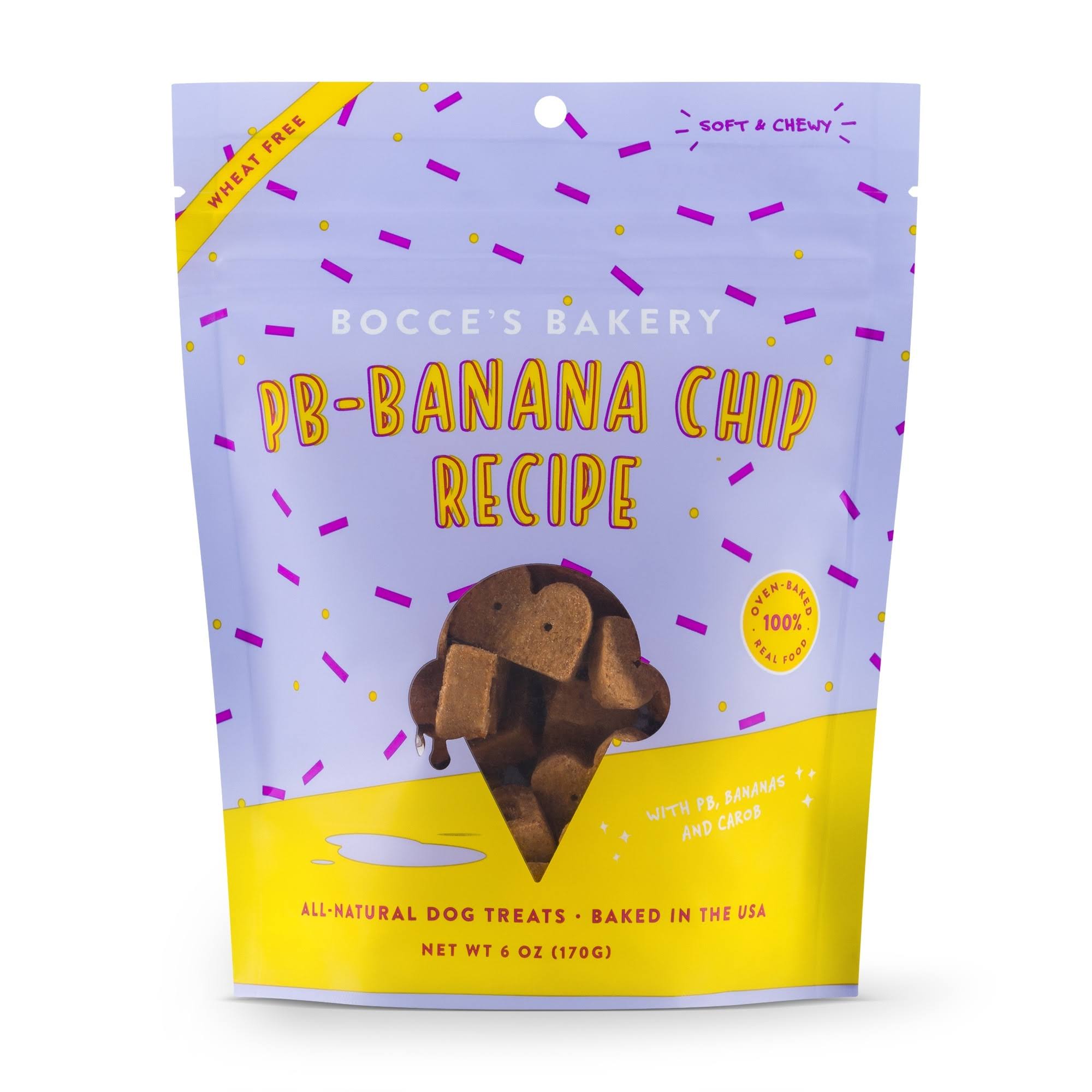 Bocce's Bakery Scoop Shop Soft & Chewy Dog Treat - Pb & Banana Chip - 6 oz Bag