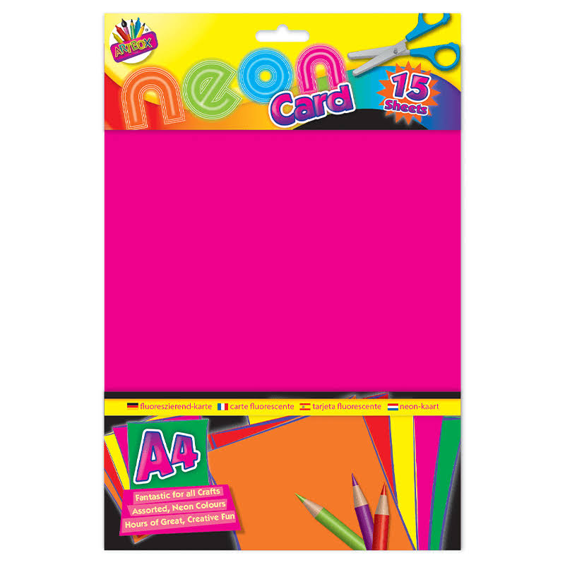 15 A4 Sheets Neon Card