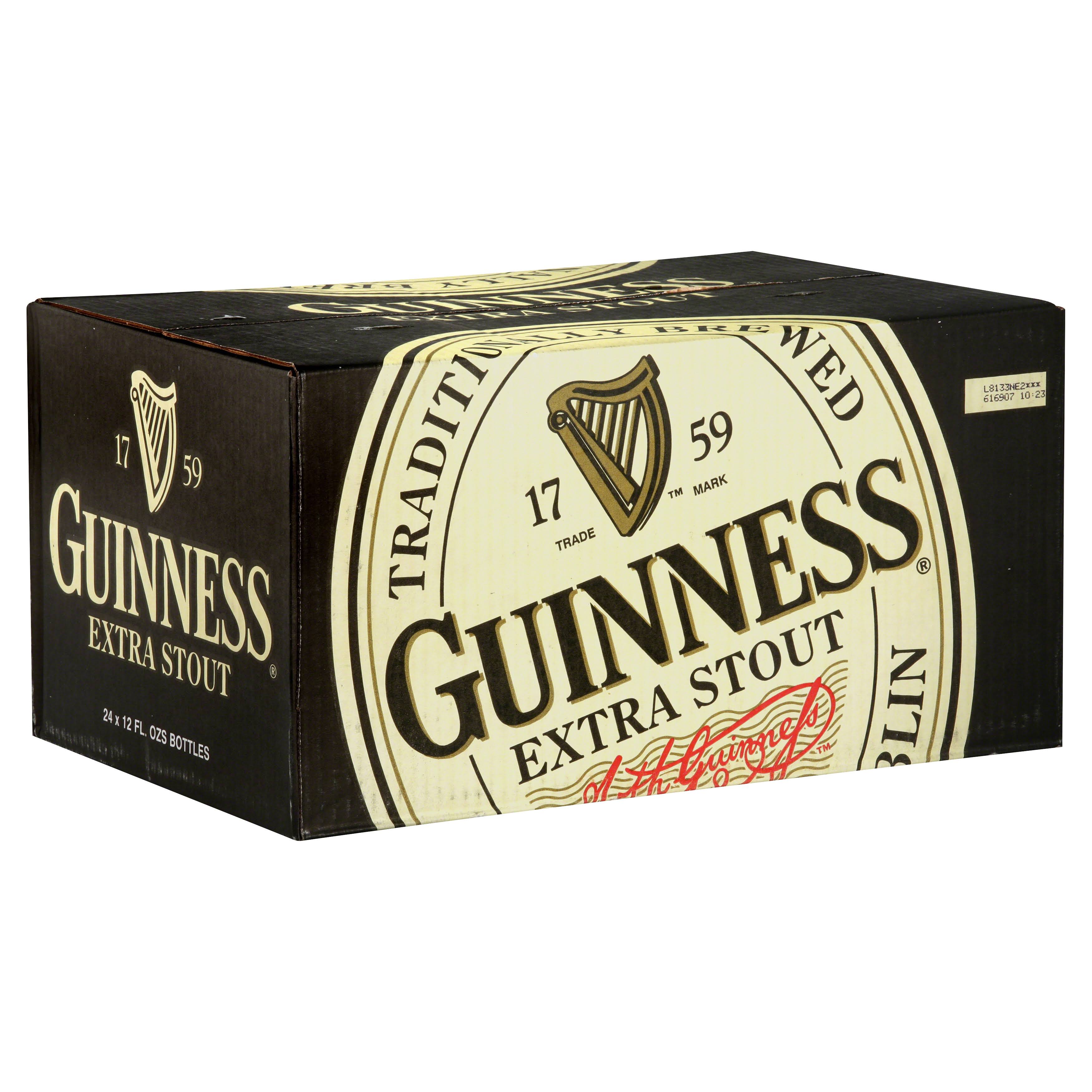 Guinness Extra Stout Beer - 24 pack, 12 fl oz bottles