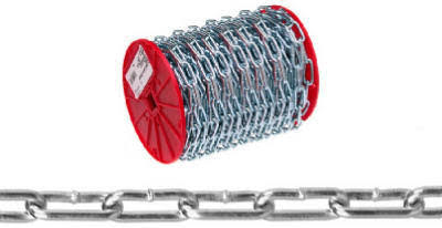 Campbell 0726827 Low Carbon Steel Straight Link Coil Chain on Reel