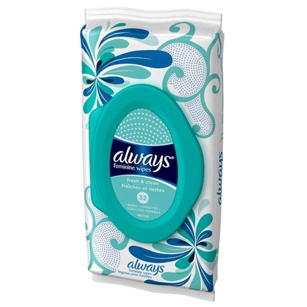 Always Feminine Wipes - Fresh and Clean Scent, 32ct