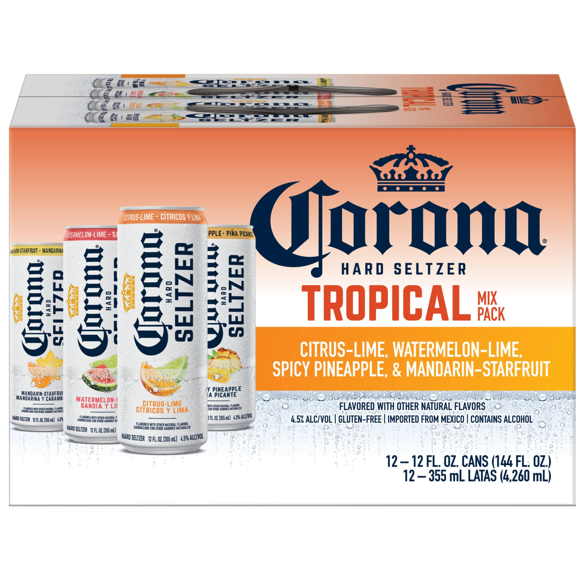 Corona Hard Seltzer, Tropical, Mix Pack - 12 pack, 12 fl oz cans