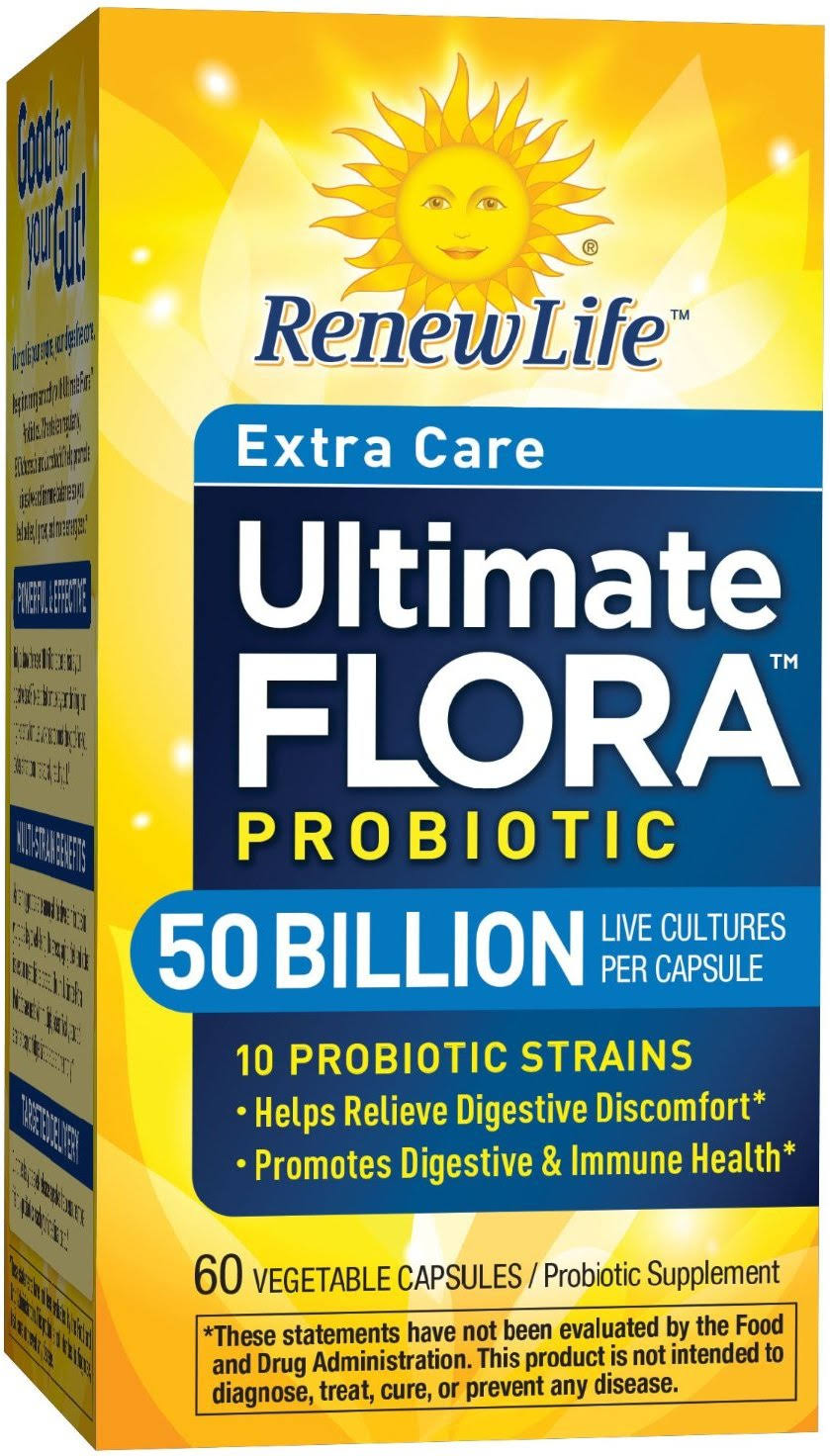 ReNew Life, Ultimate Flora Probiotic Extra Care 50 Billion Go Pack, 60
