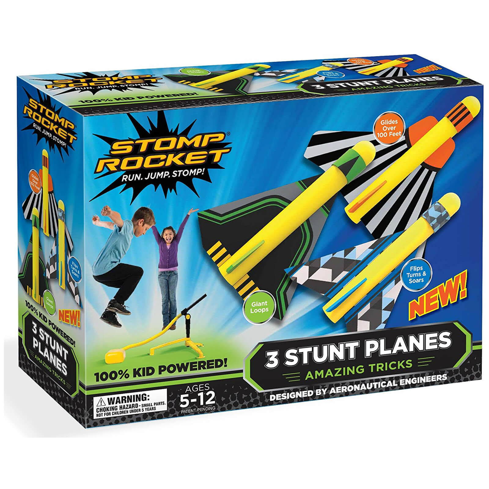 The Original Stomp Rocket Stunt Planes - x3