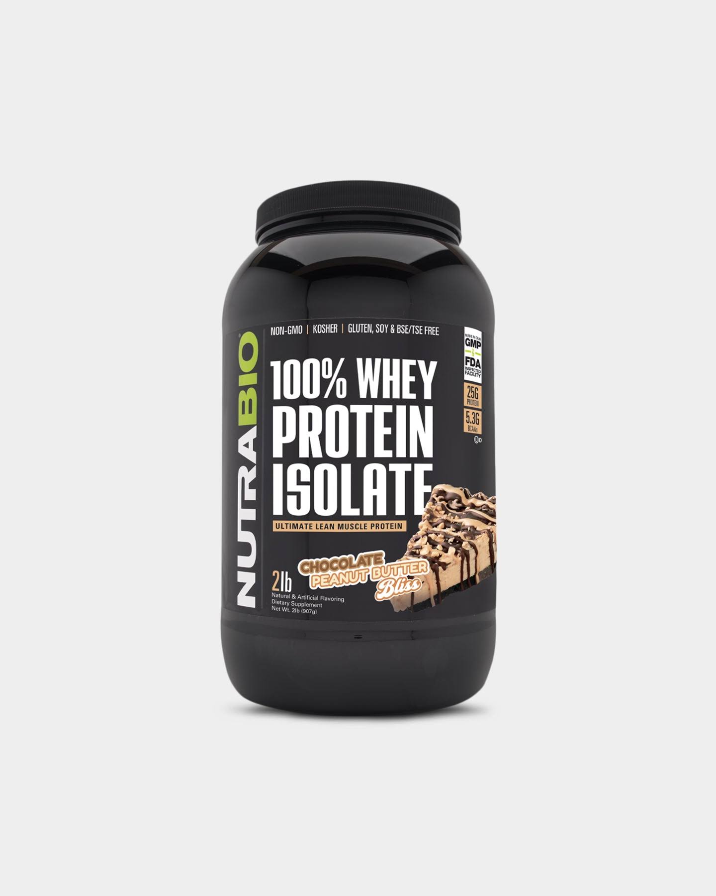 NutraBio 100% Whey Protein Isolate (907g) Chocolate Peanut Butter