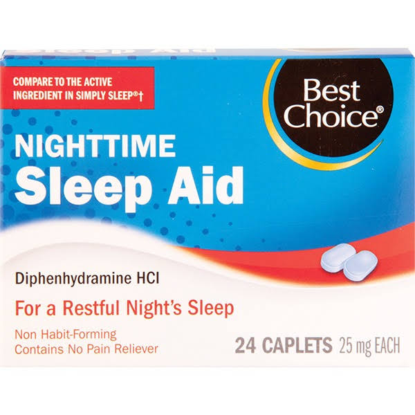 Best Choice Nighttime Sleep Aid Caplets - 24 ct