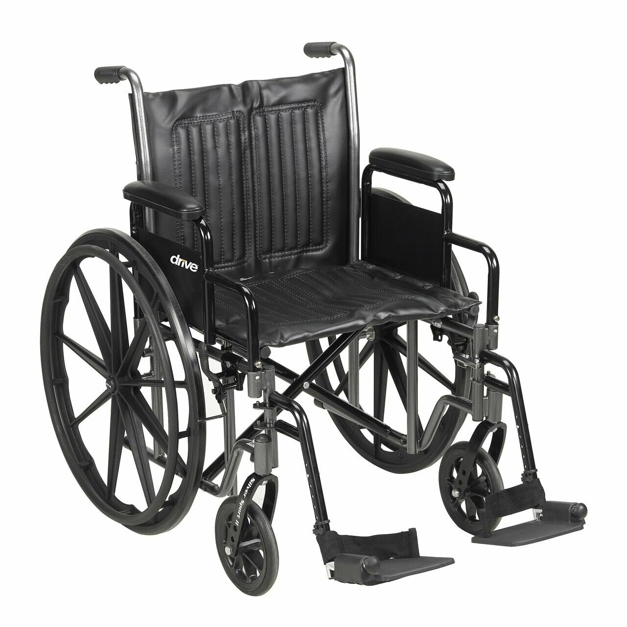 McKesson Standard Manual Wheelchair - 20", Swing Away Legrest, Padded Armrest