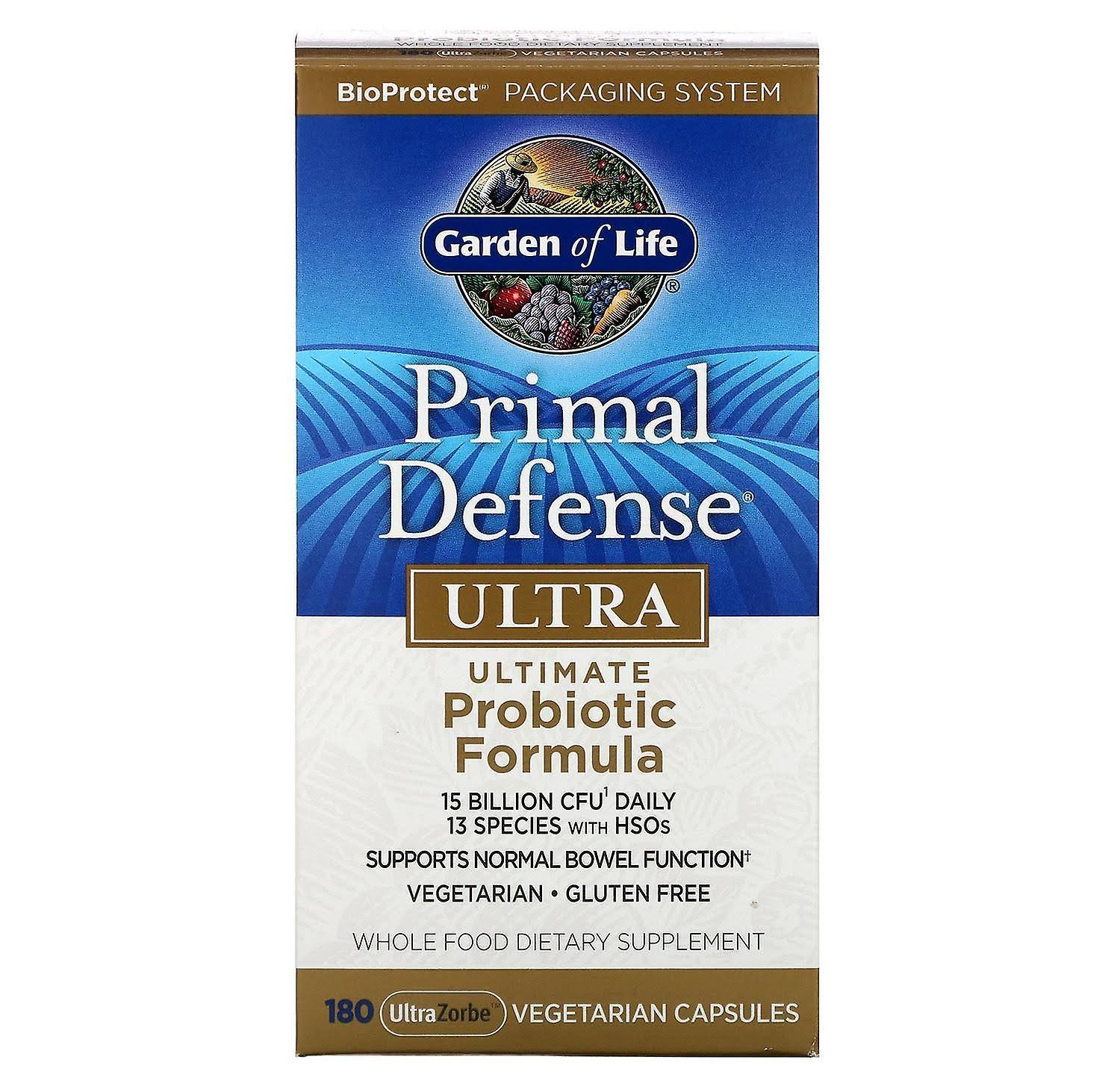 Garden of Life Primal Defense Ultra Ultimate Probiotic Formula Dietary Supplement - 180 Capsules