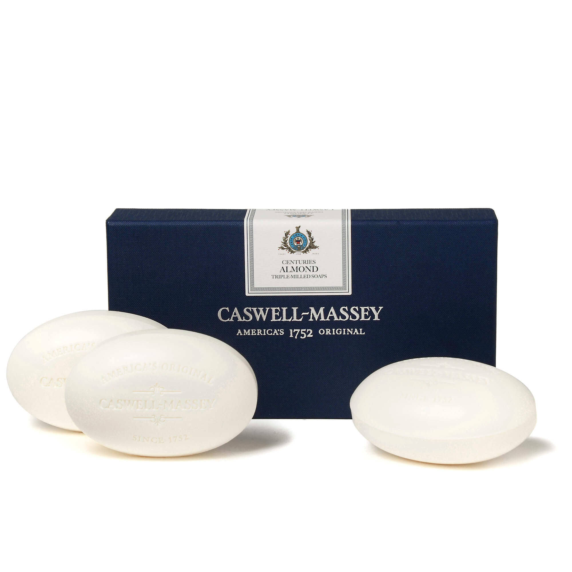 Caswell Massey Triple Milled Luxury Bath Soap Set - Almond Cold Cream, 5.8oz