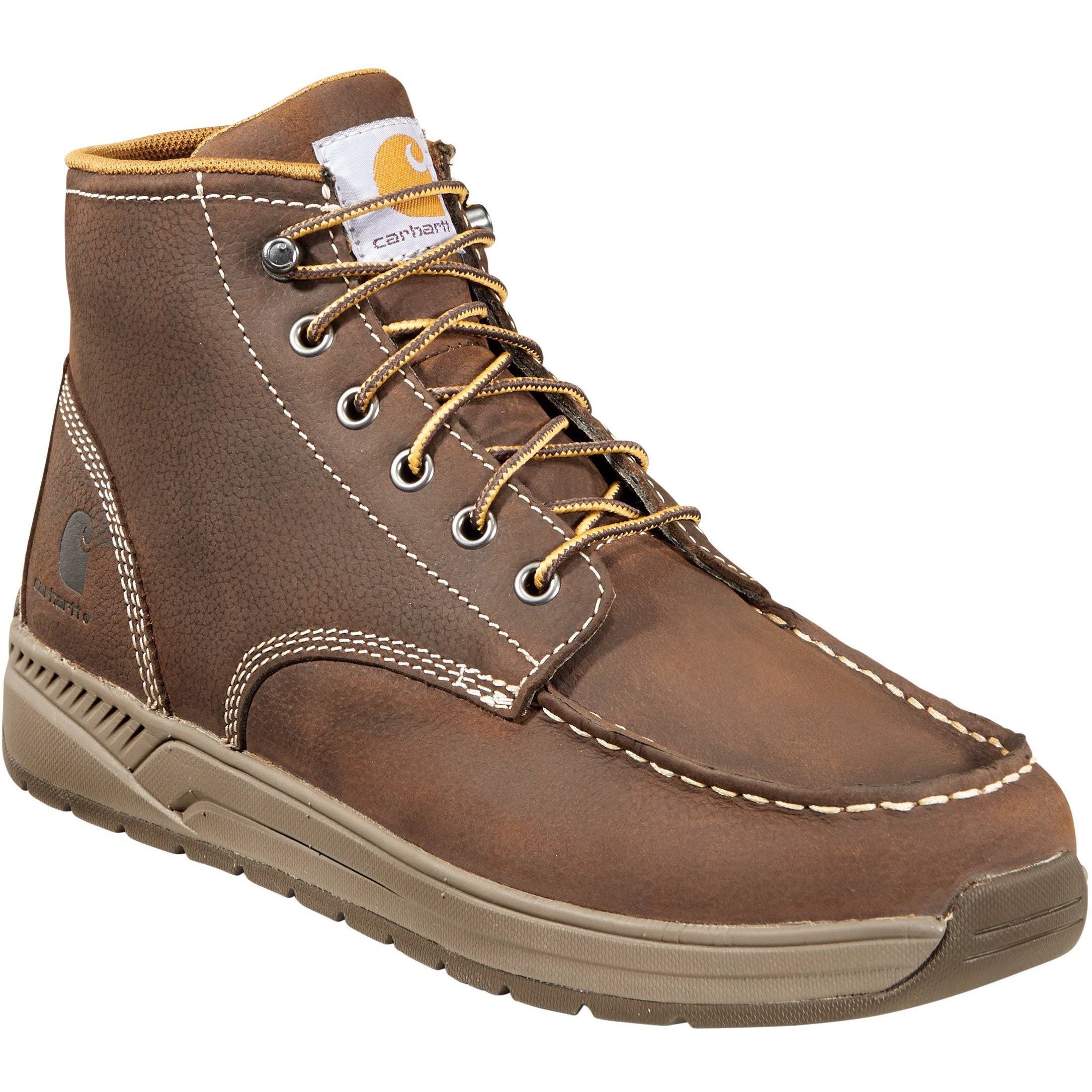 Carhartt Mens Lightweight Casual Wedge 4 Inches Soft Moc Toe Ankle Boots - Brown, 9 US