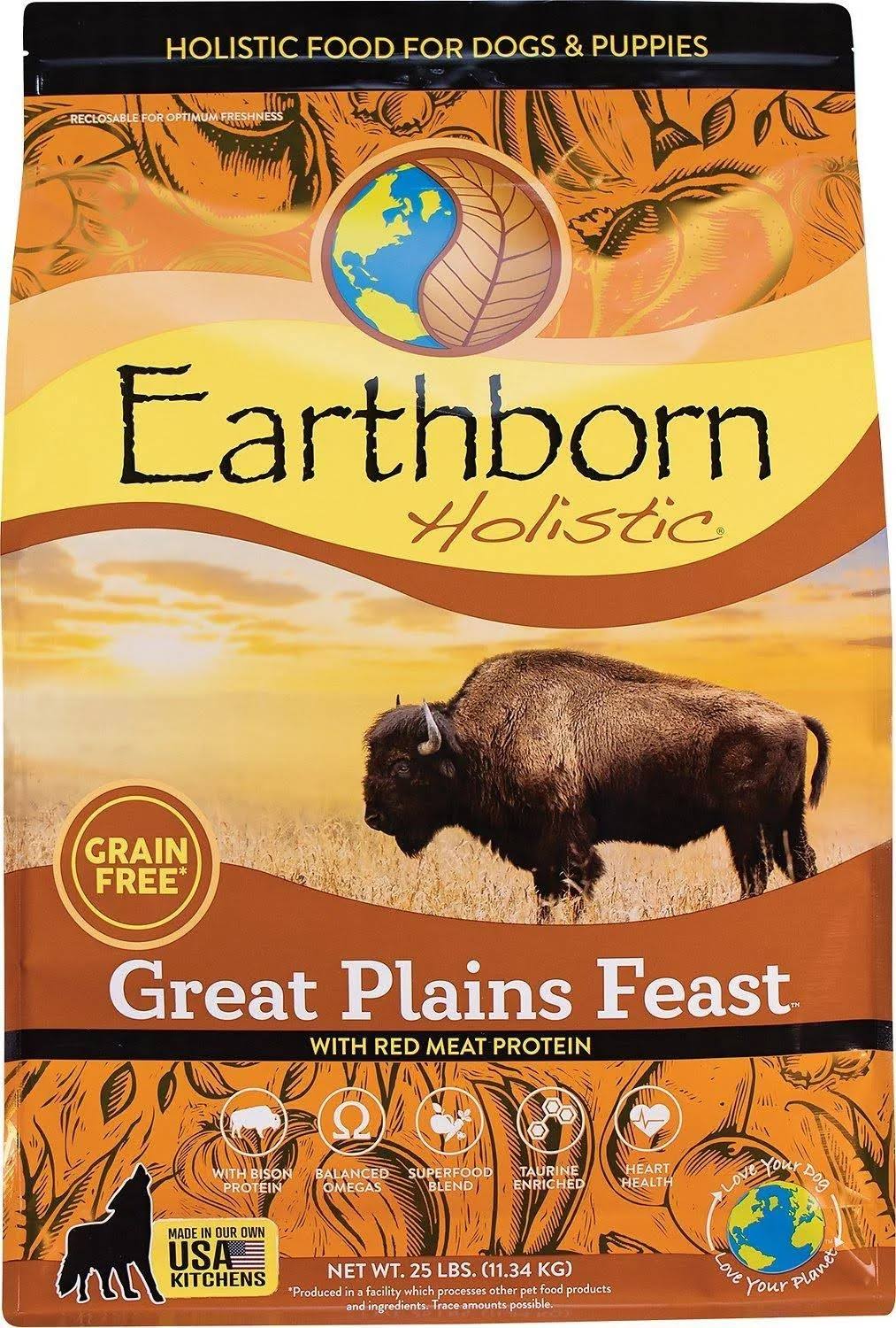 Earthborn Holistic Great Plains Feast Grain-Free Natural Dry Dog Food 25 lbs