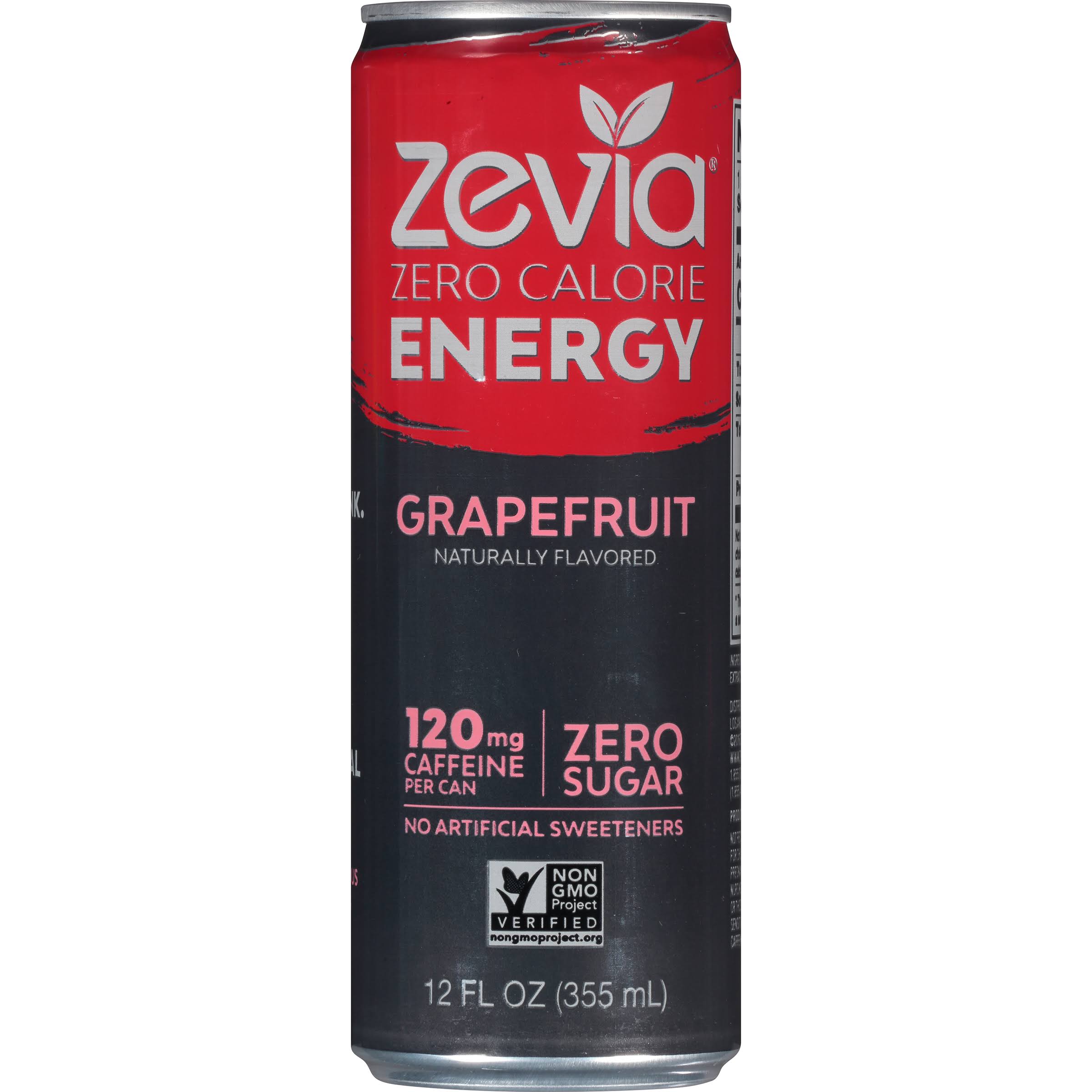 Zevia Zero Calorie Energy Drink - Grapefruit - Case of 12 - 12 FL oz