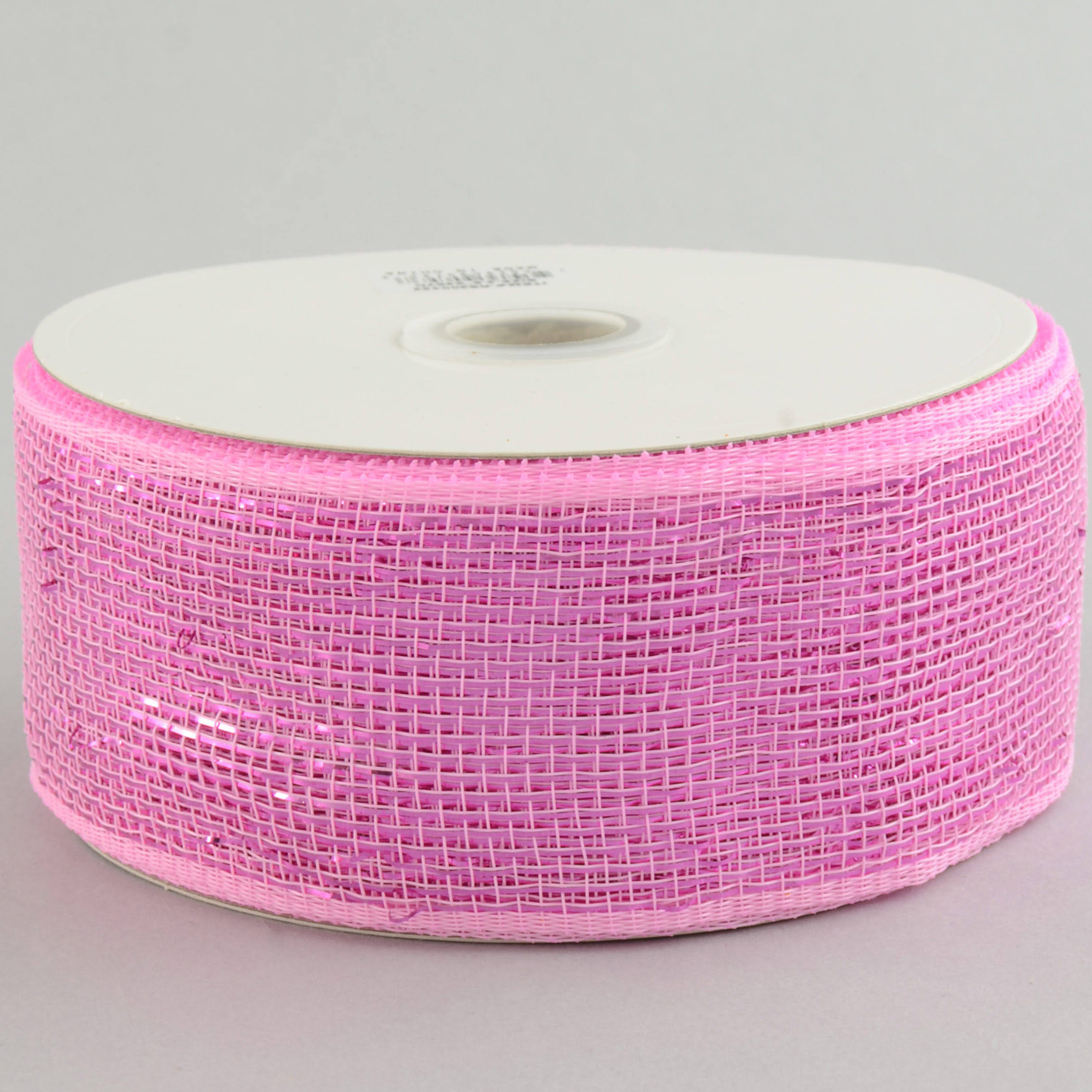 2.5 Poly Deco Mesh Ribbon: Metallic Pink