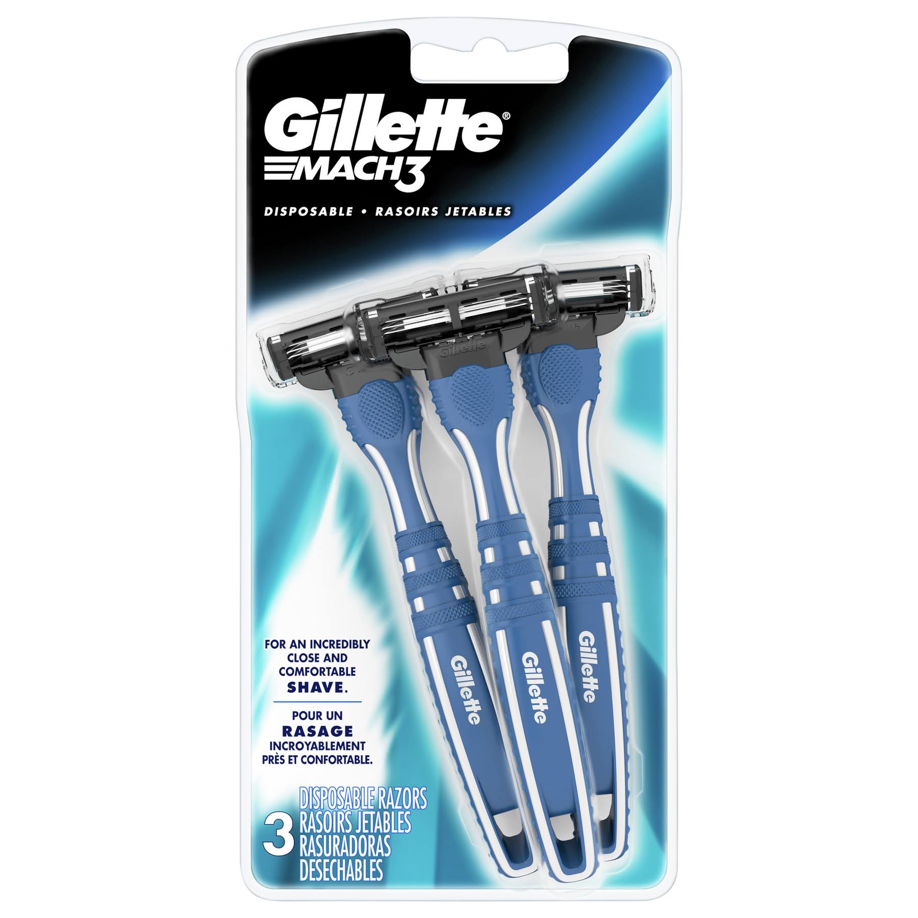 Gillette Mach3 Smooth Disposable Razors - 3 Disposable Razors