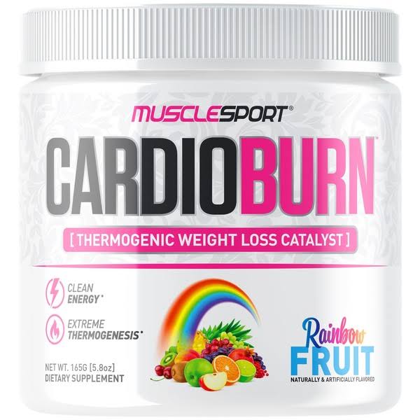 Musclesport 30 Servings of Rainbow Fruit Flavor CardioBurn Thermogenic Weight Loss Catalyst - 5.8 oz