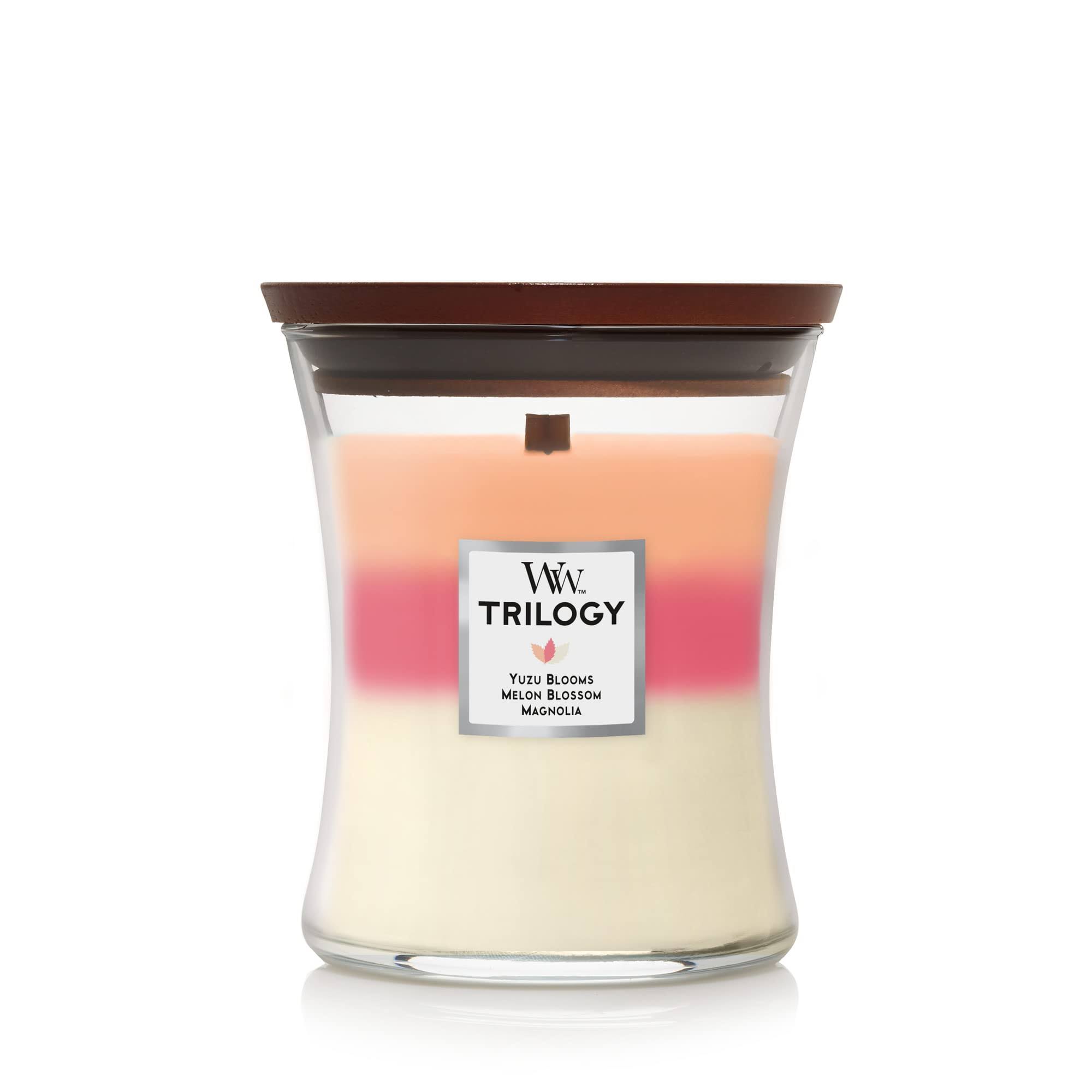 WoodWick Medium Hourglass Candle, Blooming Orchard Trilogy, 9.7 oz.