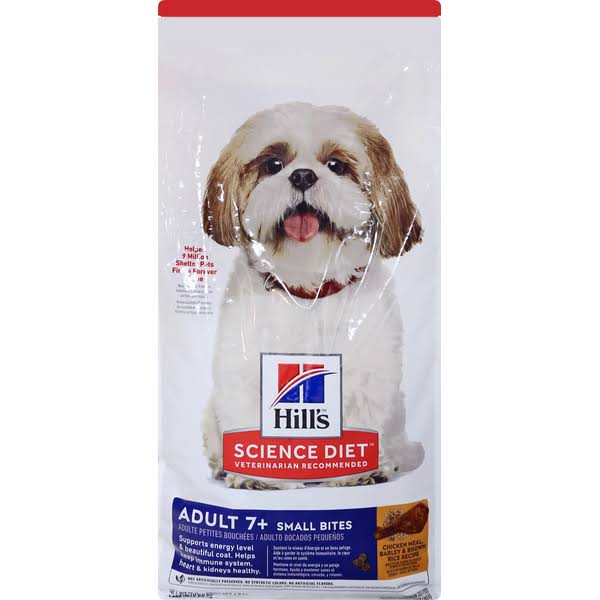 Hill's Science Diet Adult 7+ Small Bites Chicken Meal, Barley & Brown Rice Recipe Dry Dog Food, 15-lbs
