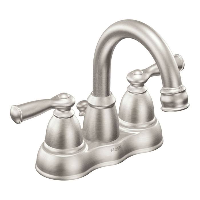 Moen Banbury Centerset Bathroom Faucet - Brushed Nickel, 2 handle, 4"