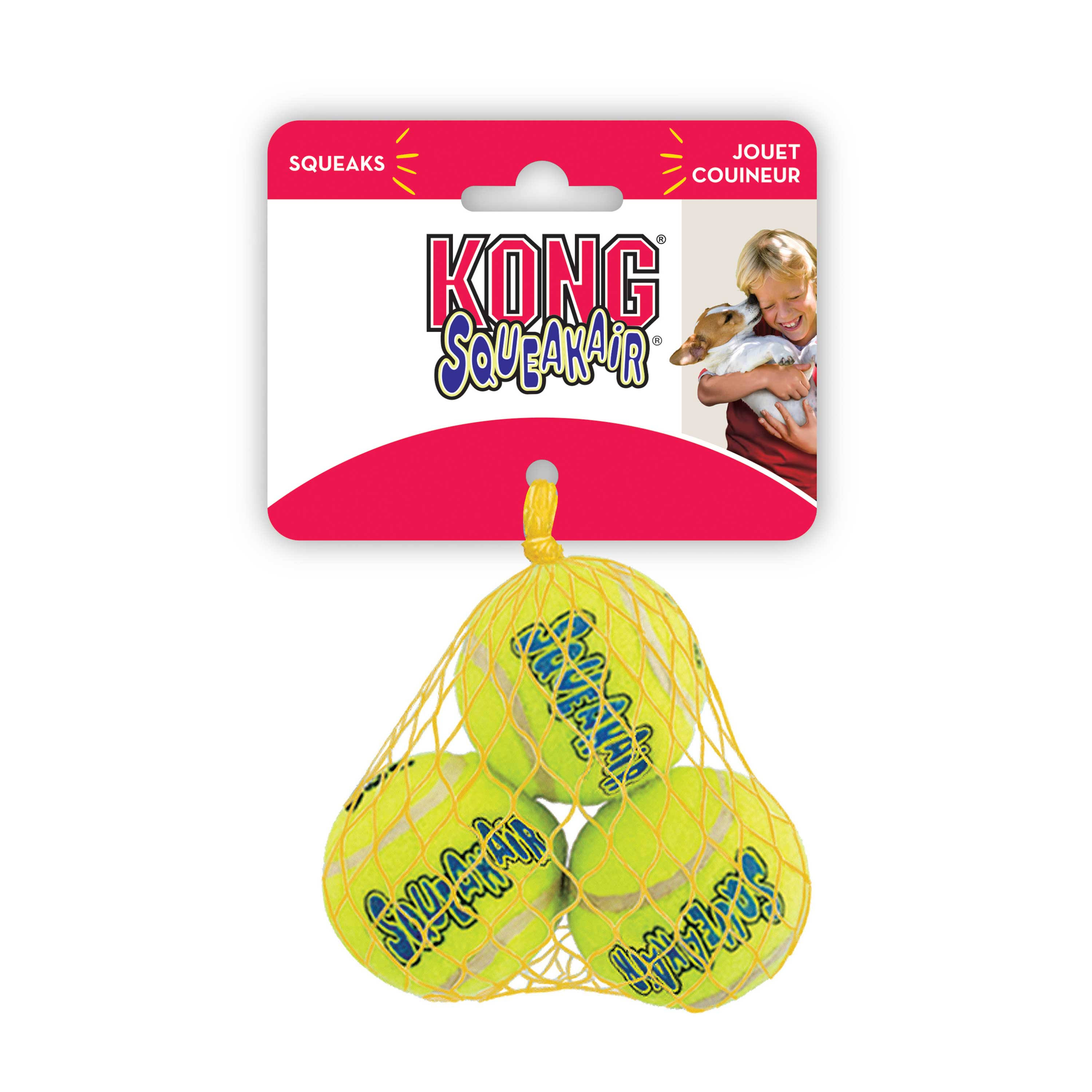Kong Air Dog Squeaker Tennis Balls Dog Toy - Small, 3 Pack