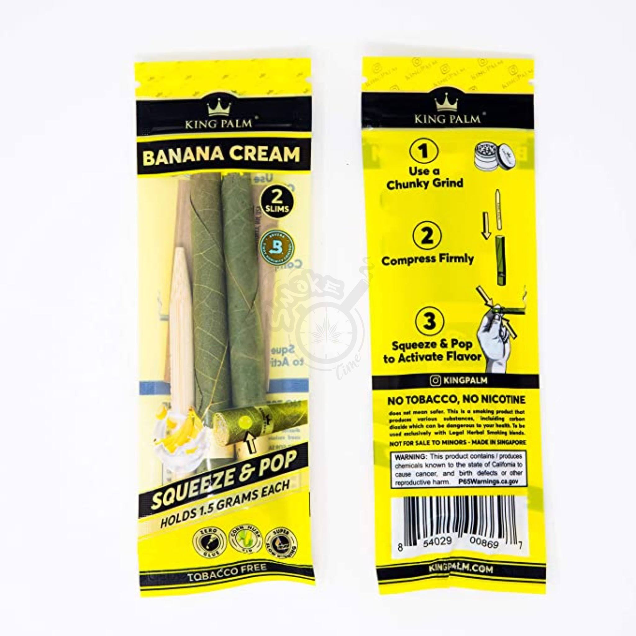 King Palm Wraps Mini Size Rolls Banana Cream Flavor 2/pack