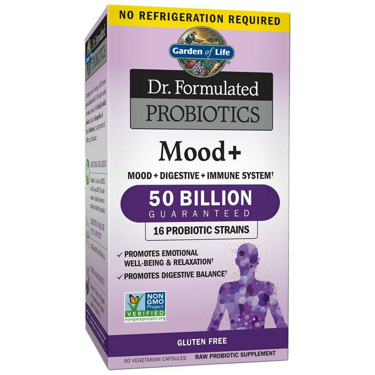 Garden of Life Dr. Formulated Probiotics Mood+ Supplement - 60 Vegetarian Capsules