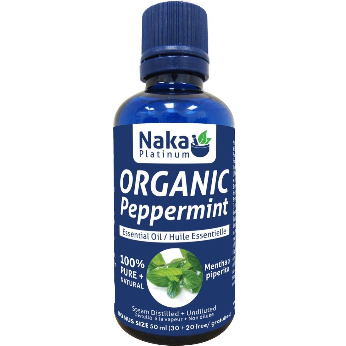 100% Pure Peppermint Essential Oil (Organic) - 50ml + Bonus Item