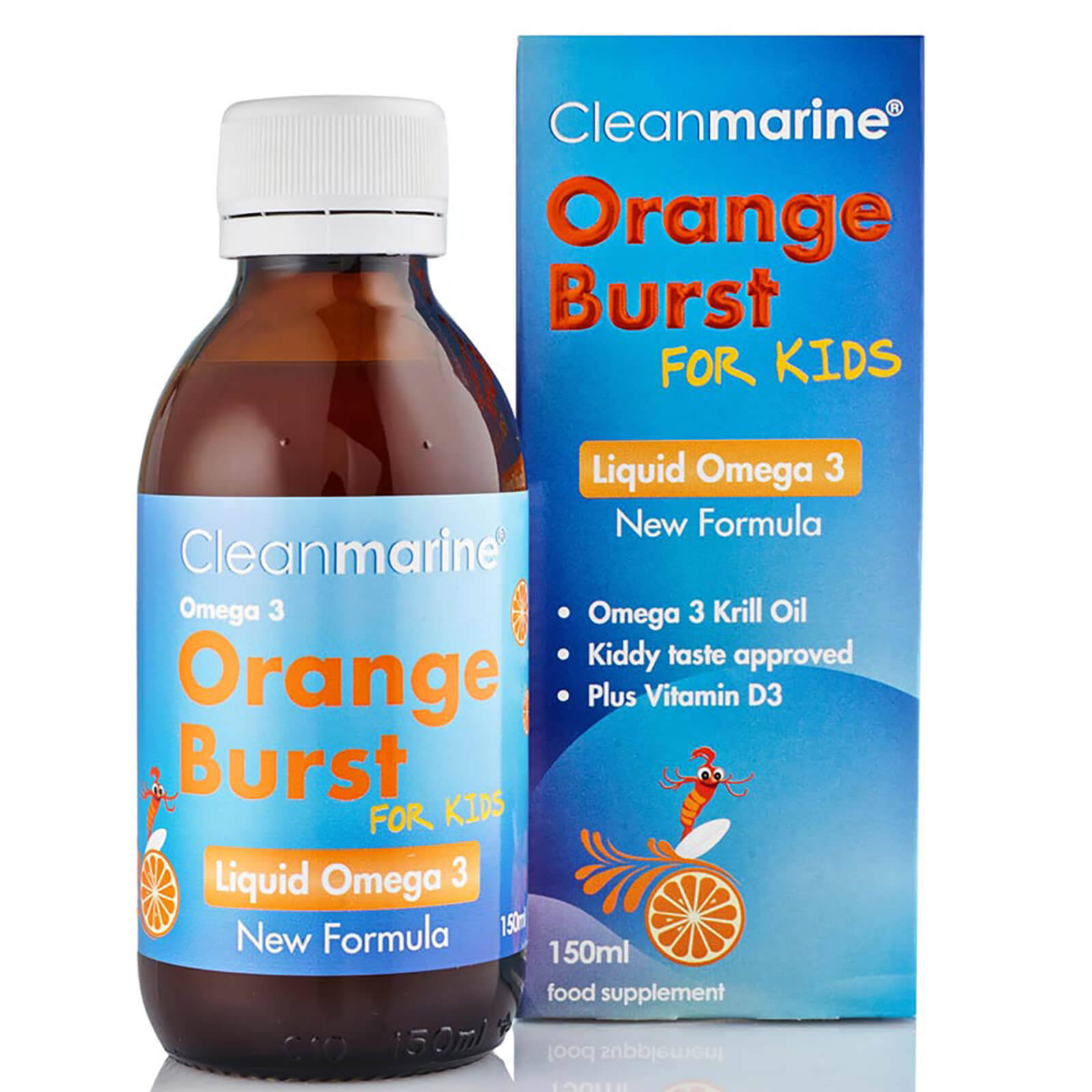 Cleanmarine Liquid Omega 3 for Kids - Orange Burst 150ml