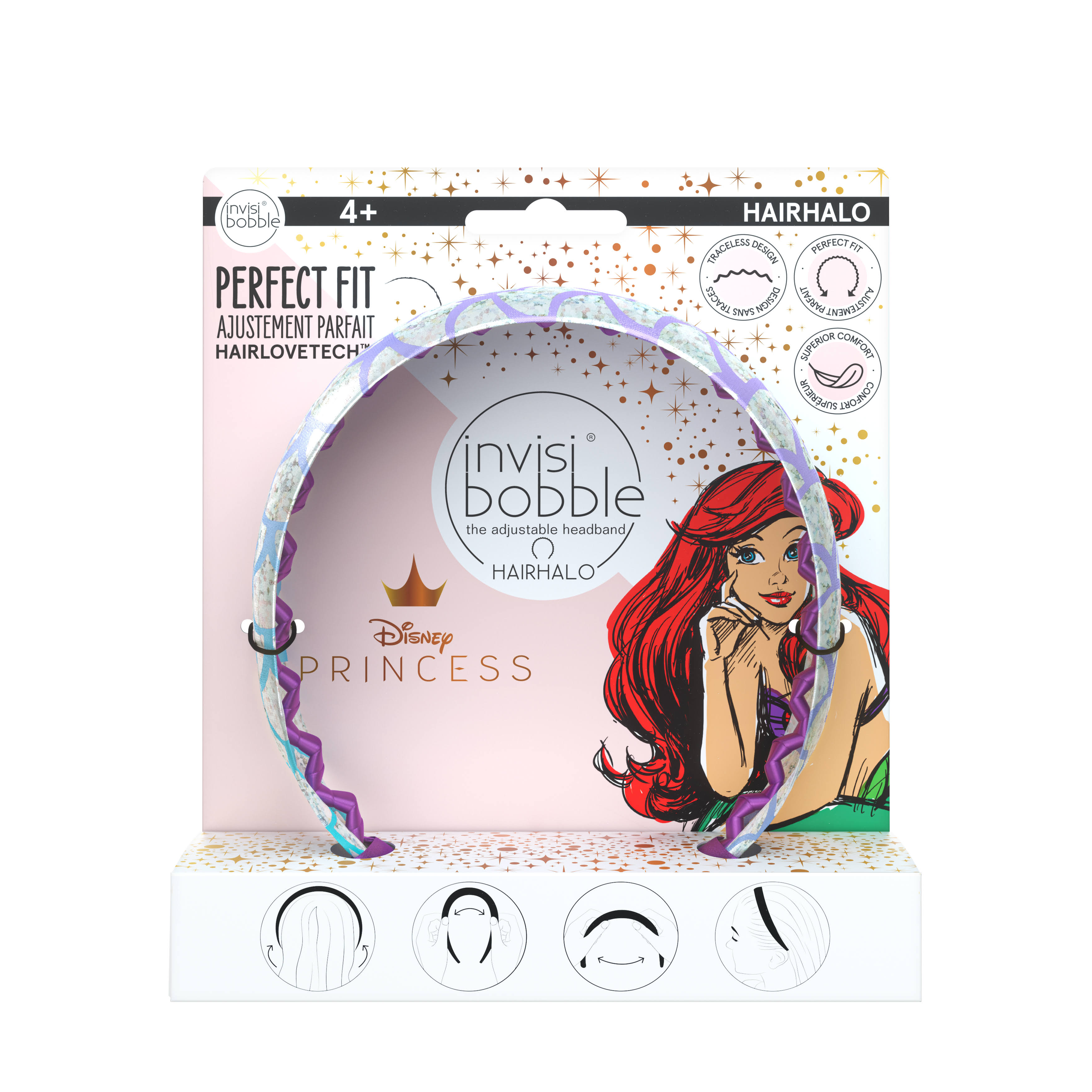 Invisibobble Disney Princess Hairhalo Adjustable Headband, Ariel