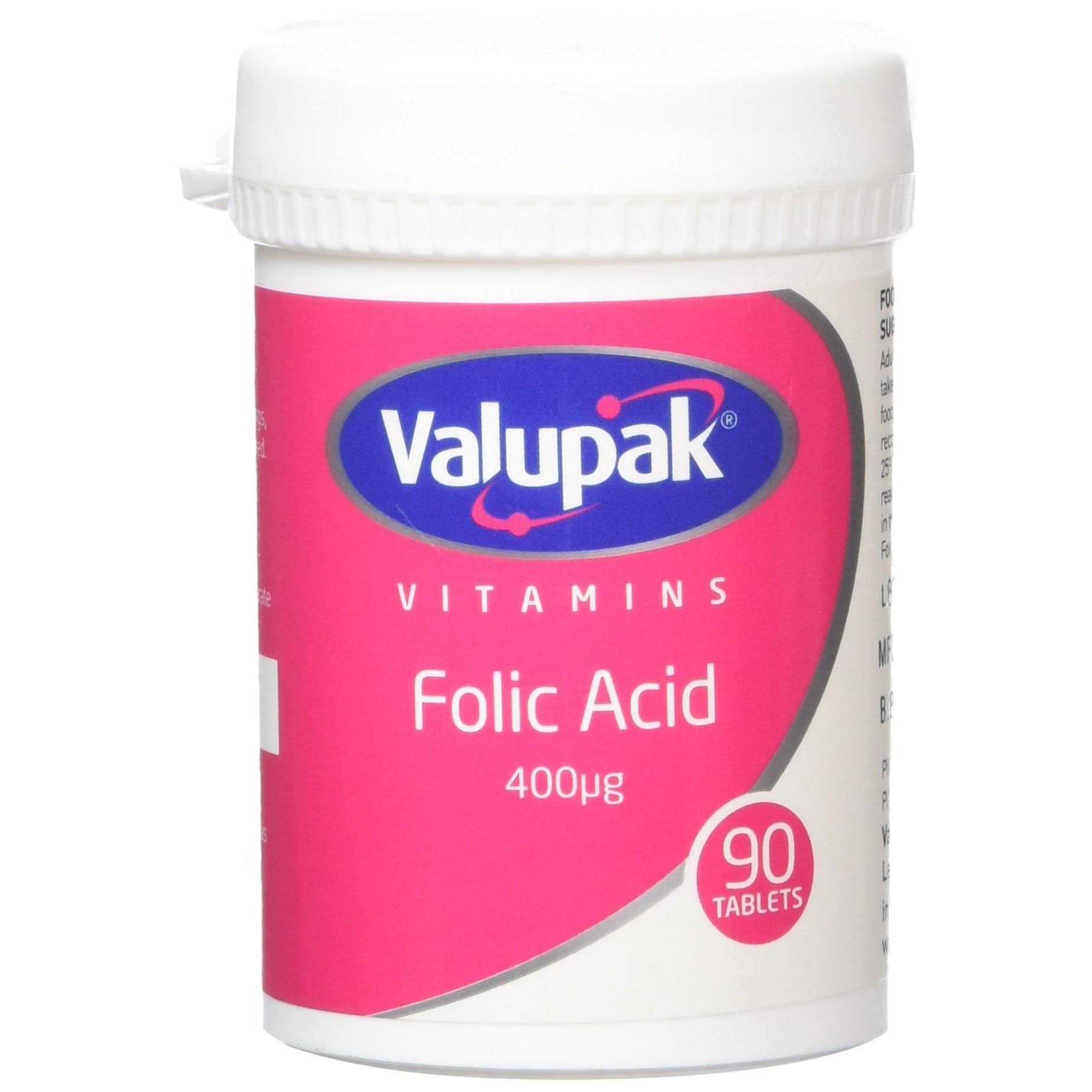 Valupak Vitamins Folic Acid Supplement - 90 Tablets