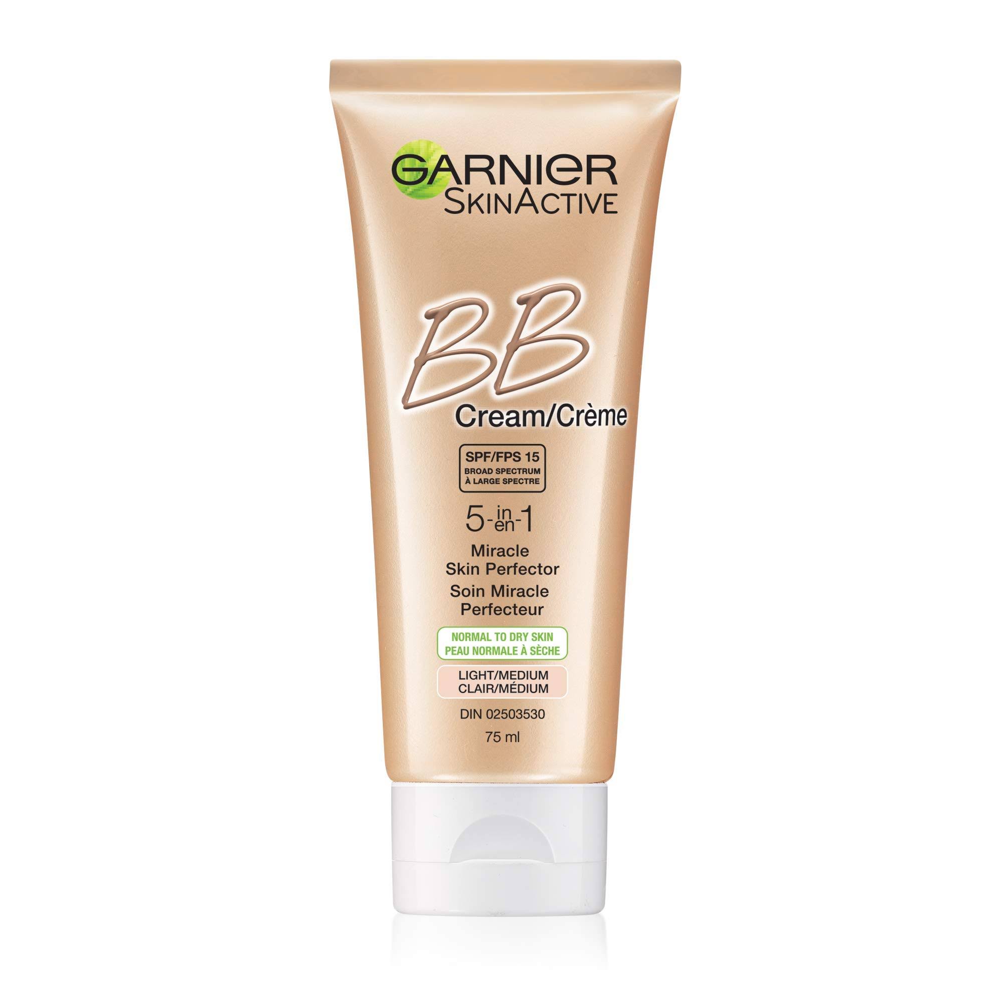 Garnier BB Cream 5-in-1 for Normal to Dry Skin with SPF 15, Light to Medium (75mL)