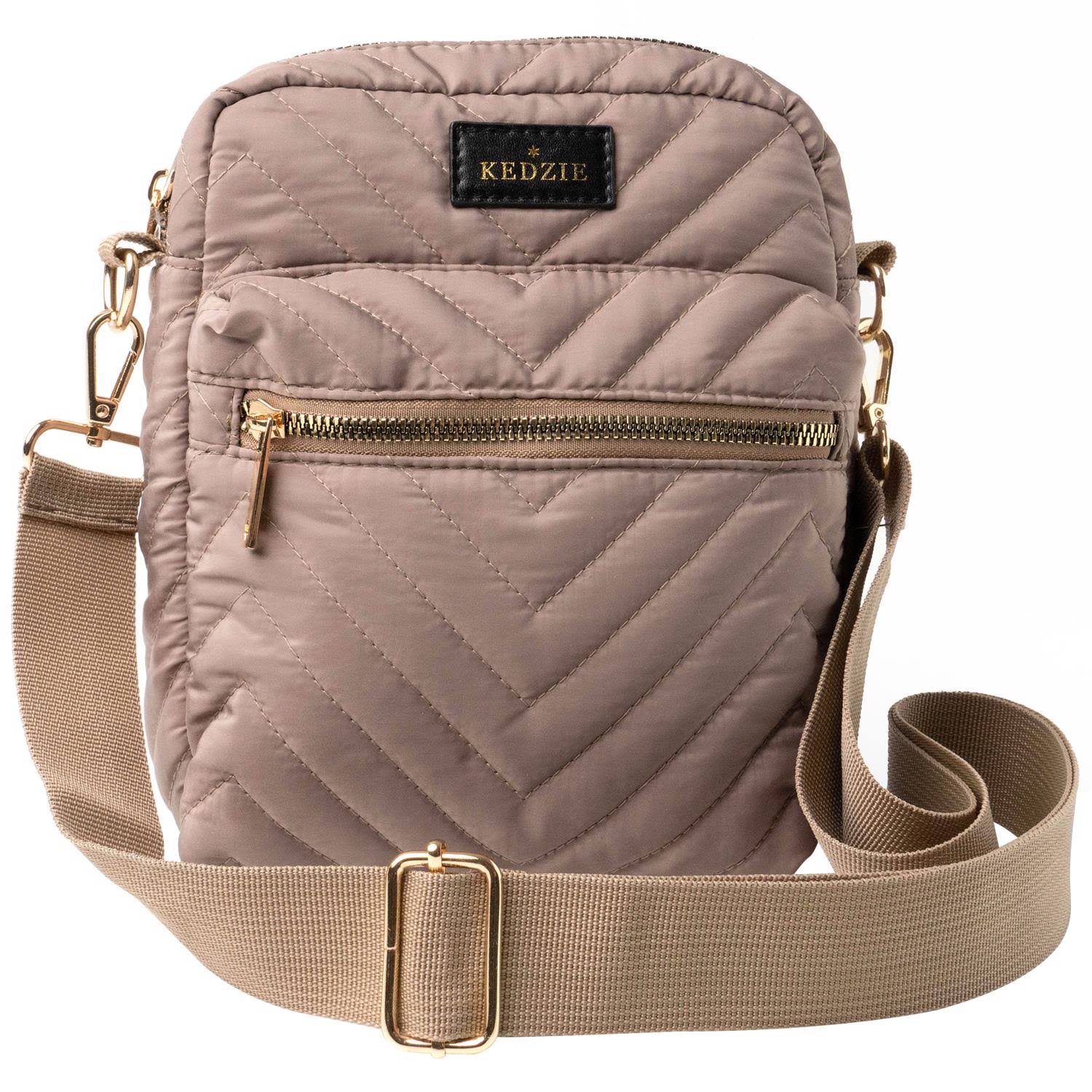 Kedzie Cloud 9 Quilted Crossbody Taupe