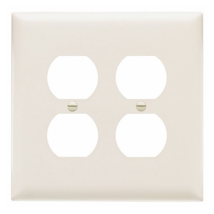 Pass and Seymour Light Almond Double Duplex Outlet Wall Plate