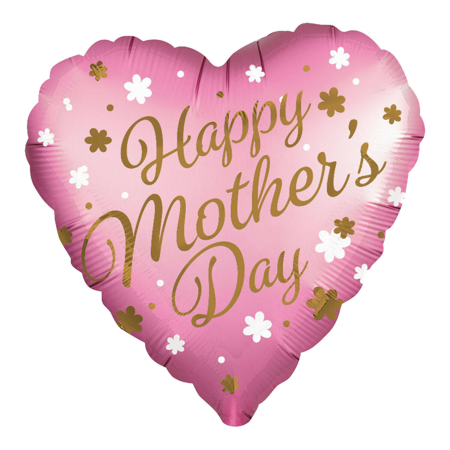 Mothers Day Pink Satin Heart Foil Balloon