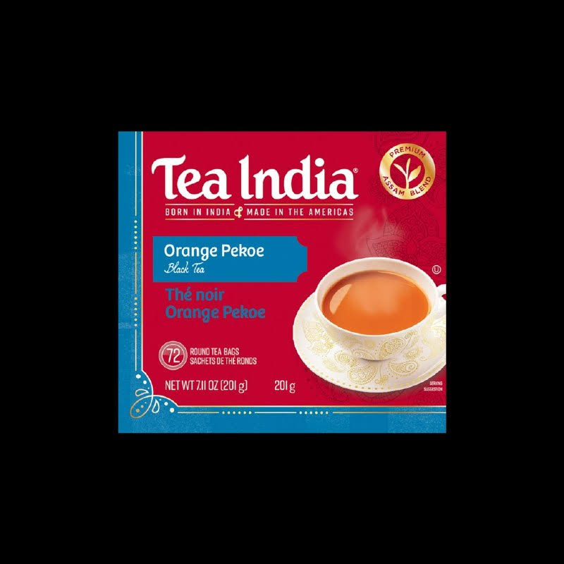 Tea India Orange Pekoe Black Tea - 80 Round Tea Bags - 223 GM (7.9 oz)
