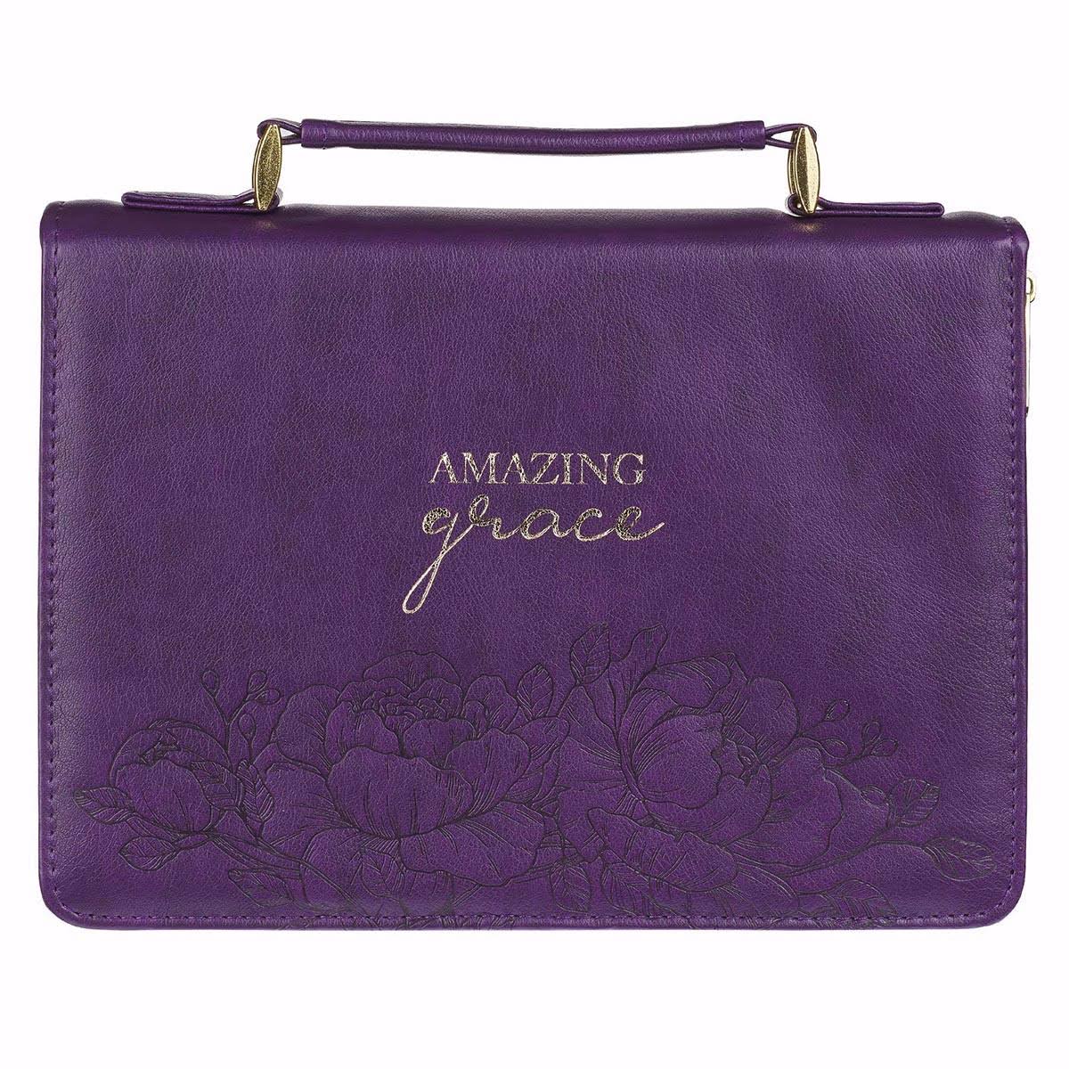Christian Art Gifts Women's Fashion Bible Cover Amazing Grace Purple