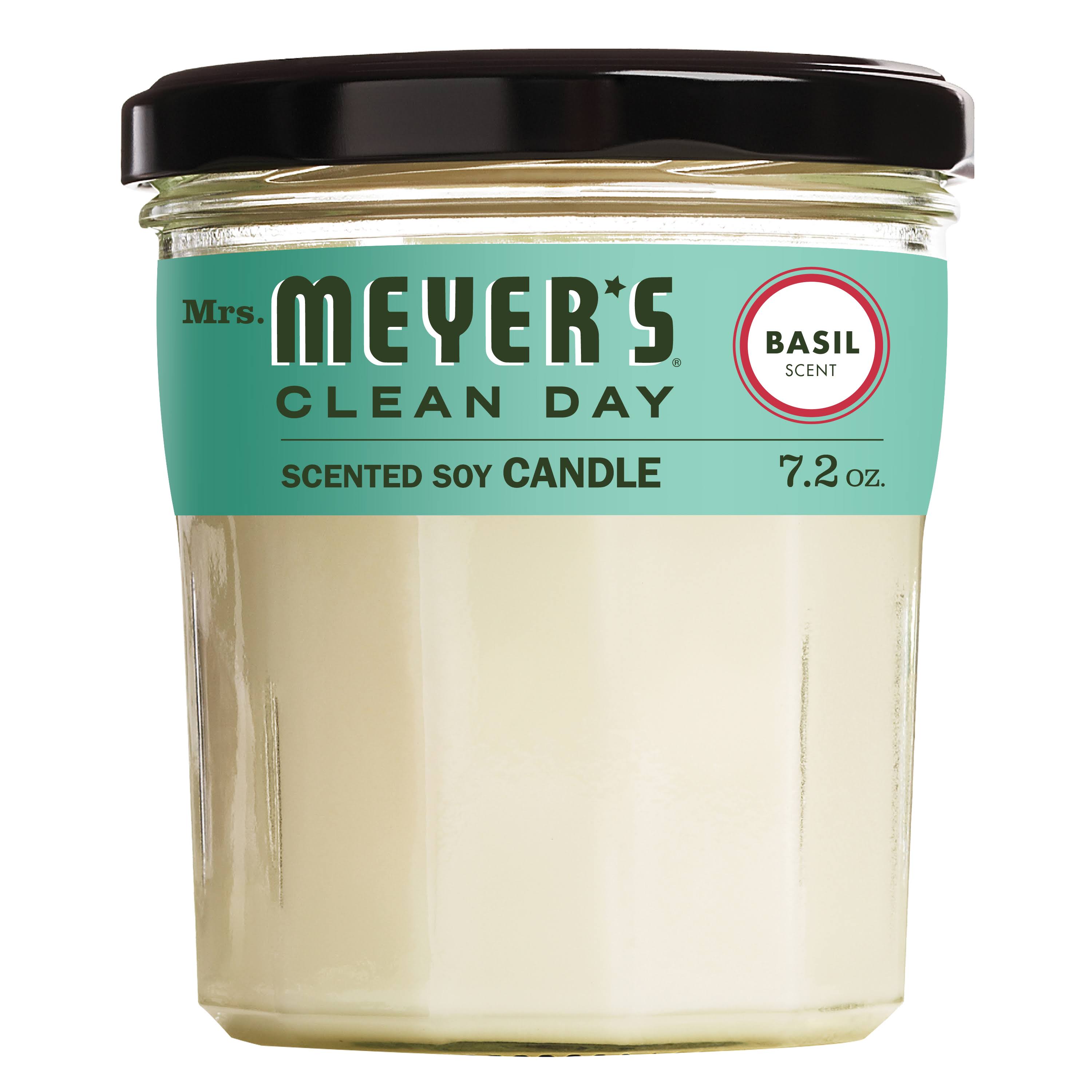 Mrs. Meyer's Clean Day Soy Candle - Scented Basil Jar, 210ml