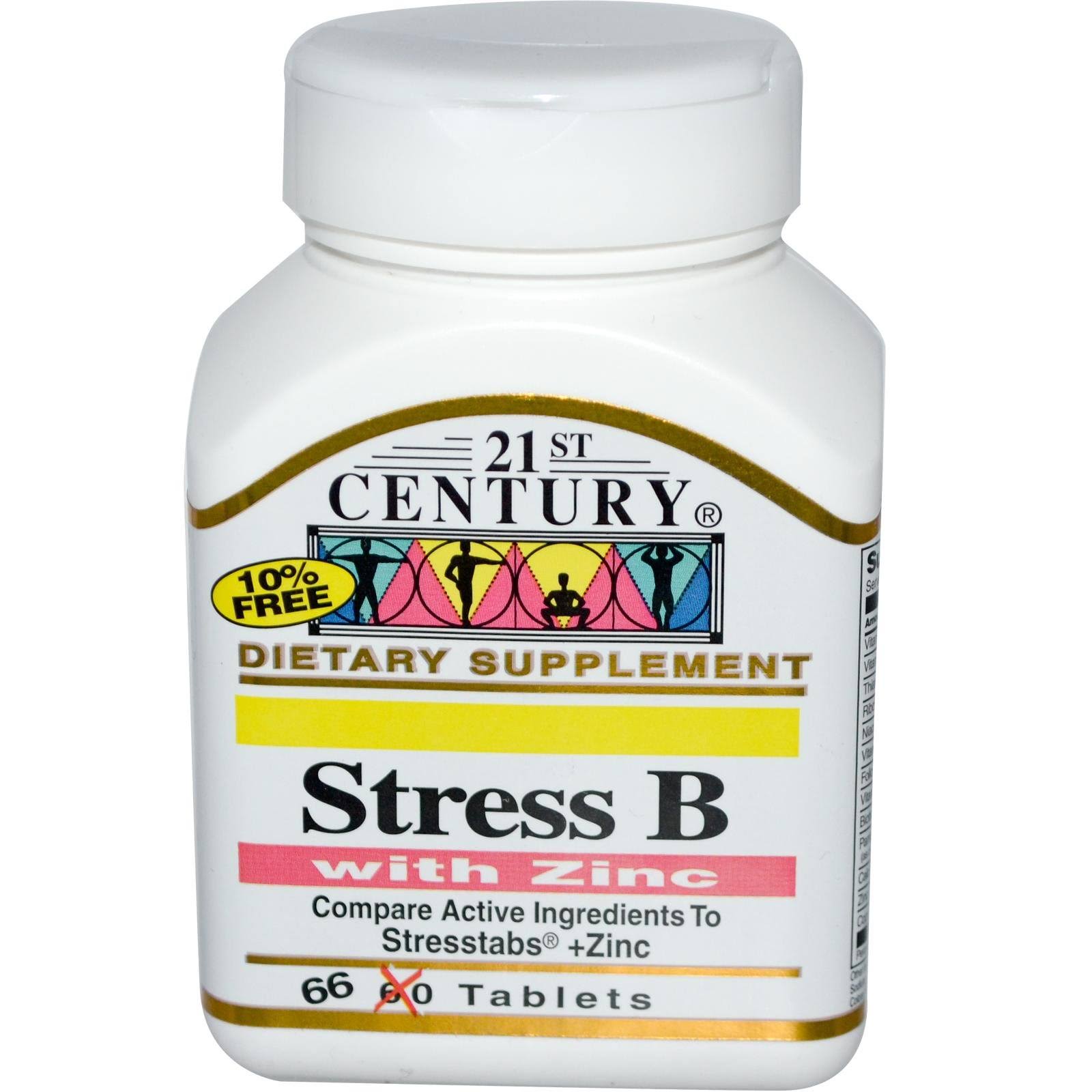 21st Century Stress B with Zinc Supplement - 66 Tablets