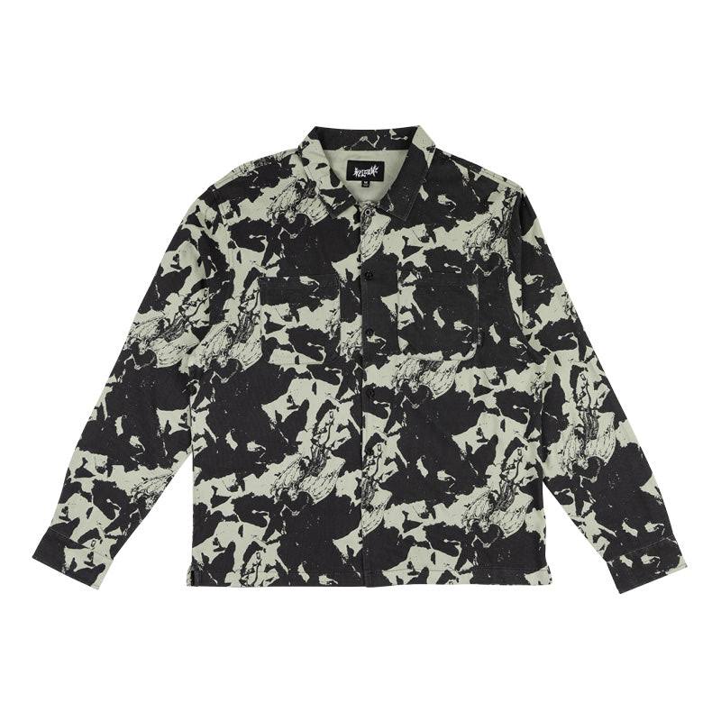 Welcome Skateboards | Diver Long Sleeve Rayon Shirt - Sage X-Large