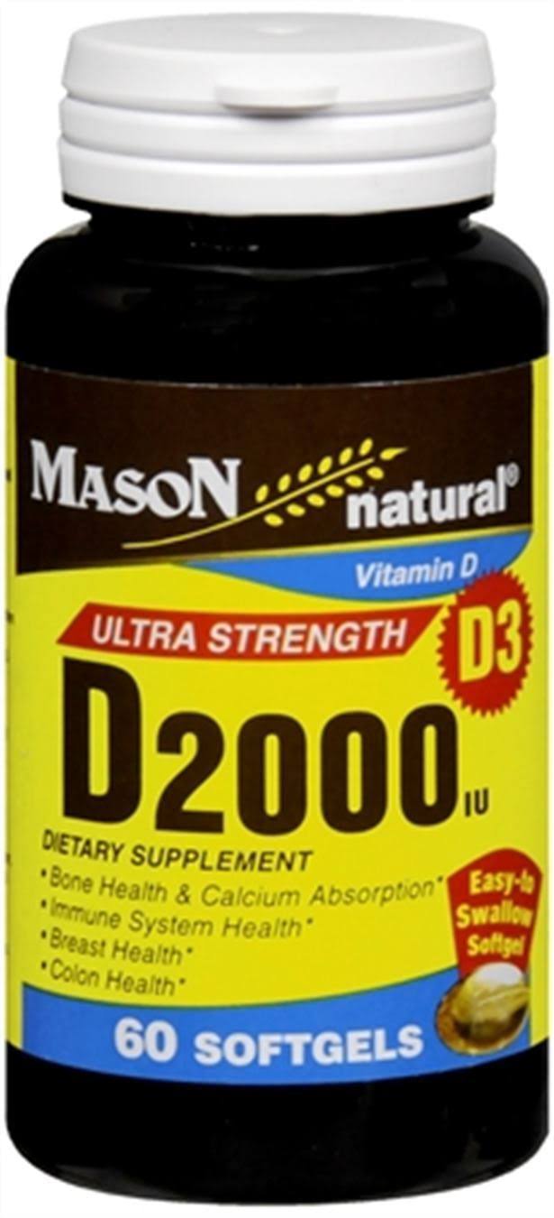Mason Natural Ultra Strength Vitamin D Softgels - 2000iu, x60