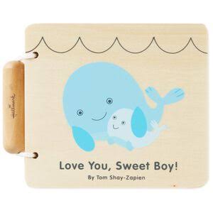 Hallmark Love You, Sweet Boy! Wood Whale Book Multicolor